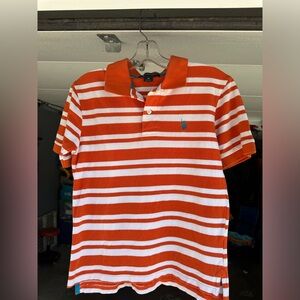 U.S. Polo ASSN. Orange and white striped Boys Size 18